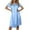 Clear Blue, variant on Ekouaer Women's Satin Silk Pleated Nightgown Loose Sleepwear Printed Nightshirt Short Sleeve Sleep Dress
