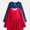 Blue Cove/ Brilliant Red, variant on Girls Play Dress with Long Sleeves, Sizes XS-XXL