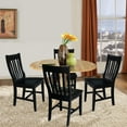 thumbnail image 2 of International Concepts Solid Wood 5-Piece Dining Set with 42 in. Dual Drop Leaf Table and 4 Slat Back Dining Chairs in Natural/Black, 2 of 6