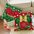 thumbnail image 5 of Summer Aloha Cartoon Mouse Decorative Throw Pillow Covers 18 x 18 Set of 4, Watermelon Lemon Red Green Porch Patio Outdoor Home Decor, Eucalyptus Leaves Polka Dot Seasonal Couch Cushion Case, 5 of 6
