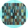 thumbnail image 1 of Ahgly Company Indoor Round Solid Light Blue Modern Area Rugs, 3' Round, 1 of 4