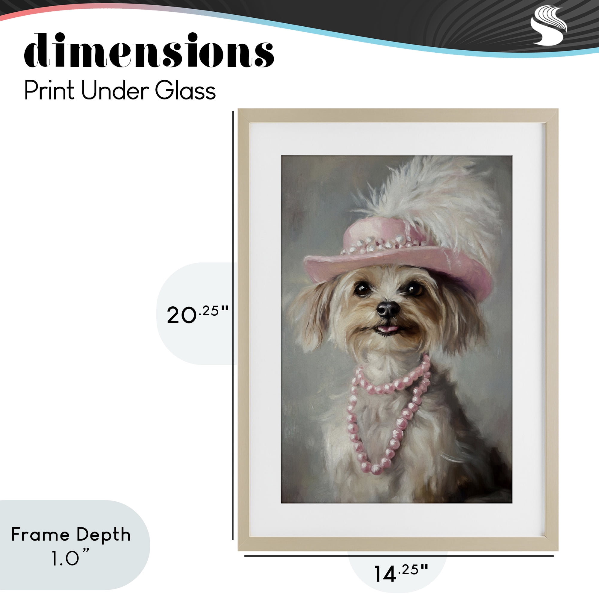 Stupell Industries Lady Yorkie Portrait Birch Framed Print Under Glass, design by Tina LeCour