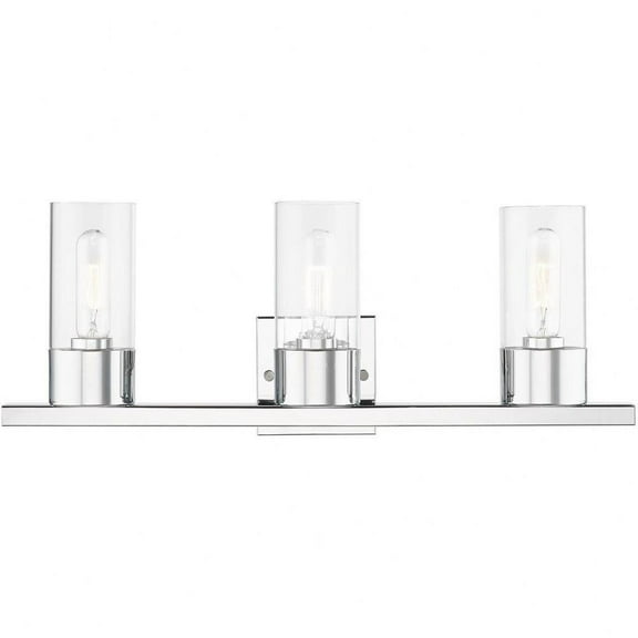 3 Light Bathroom Light in Contemporary Style-8.75 inches Tall and 23 inches Wide-Polished Chrome Finish Bailey Street Home 218-Bel-4821602