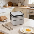 thumbnail image 6 of sruoe Plastic Bento Box, 2-Tier Stackable Lunch Box, Leak-Proof Divided Food Storage Container, Portable Meal Prep Box for Adults Men Women, 6 of 6