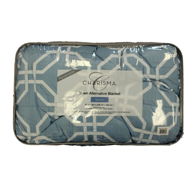 Charisma Light Blue Design Reversible Down Alternative Queen Blanket