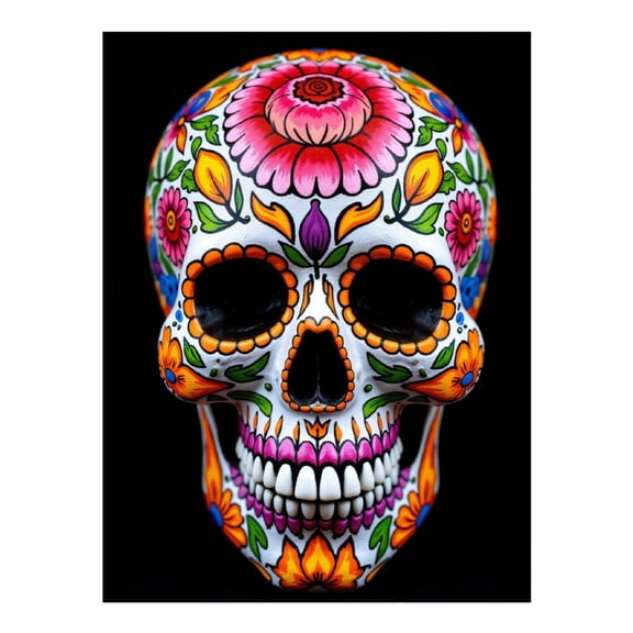 Diamond Art Kit for Adults, Colorful Floral Skull Art Diamond Painting for Adults Beginners, DIY Diamond Art Painting Kits, 5D Diamond Painting Crafts for Home Decor 12x16 Frameless
