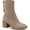 TAUPE, variant on SUN STONE Womens Black Stretch Cushioned Lyraa Round Toe Block Heel Zip-Up Booties 5.5 M