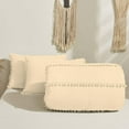 thumbnail image 6 of D.N.G. BEDDINGS 3 Piece Boho Chic Pom Pom Comforter, All Season Down Alternative Bedding Comforter with 2 Pillow Shams (Oversized Super King Size, Ivory) 800 Thread Count, Egyptian Cotton., 6 of 6