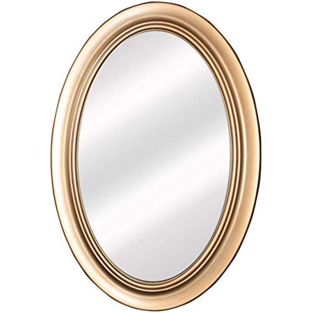 Mirrorore Wellsandra Antique Brass Framed Oval Non Bevel Bath Mirror 3 D Rings Hardware 21 X 31 Wall Mount Bathroom Kitchen Vanity Vertical Or Horizontal 2 Way Hanging System Canada Wellsandra Antique Brass Framed Oval, Antique Brass Framed Mirrors