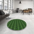 thumbnail image 4 of Ahgly Company Machine Washable Indoor Round Transitional Dark Lime Green Area Rugs, 6' Round, 4 of 7