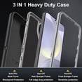 thumbnail image 4 of TGHTBA-for Samsung Galaxy S24 Plus Case with 2Pcs Tempered Glass Screen Protector and 1Pcs Camera Lens Protector, 3 in 1 Heavy Duty Shockproof/Drop Proof/Dust Proof Case (Black/Grey), 4 of 4