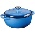 thumbnail image 1 of Dutch Oven Lodge, hierro fundido esmaltado de 4.5 cuartos de galón, azul caribeño, 1 of 8