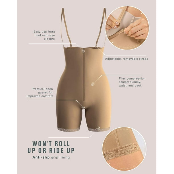 Leonisa Strapless Tummy Control Bodysuit Shapewear Butt Lifter Effect for  Women