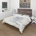 thumbnail image 1 of Designart 'Blue Fern Print on wood II' Cottage Bedding Set - Duvet Cover & Shams, 1 of 4