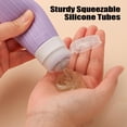 thumbnail image 3 of Leakproof Silicone Travel Bottles Set - 4-Piece 90ml Refillable Containers for Shampoo, Lotion, Conditioner & More, Squeezable Toiletry Bottles with Wide Opening, Compact Design for Travel, Business, 3 of 5