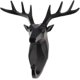 thumbnail image 1 of Creative Home Bedroom Decoration Animal Head Black Deer Resin Wall Mounted Hook Hanger Bathrobes Coat Rack, 1 of 5