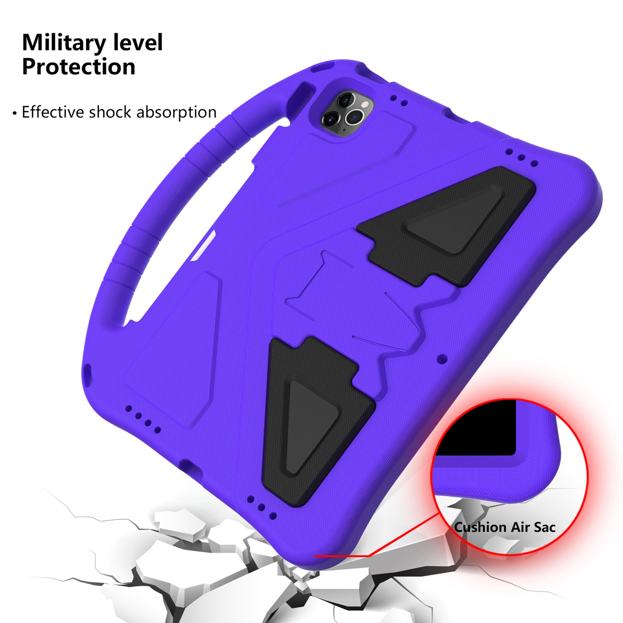 TECH CIRCLE iPad 10th Generation Case 10.9 Inch 2022,Lightweight Kids Friendly Shockproof Protective Case with Handle Pencil Holder Kickstand Child Cover for Apple iPad 10th Gen 10.9 Inch 2022,Purple