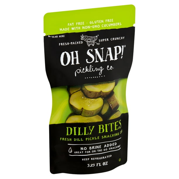 Oh Snap! Pickling Co. Dilly Bites Fresh Dill Pickle Snacking Cuts, 3.25