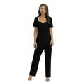 thumbnail image 2 of Women Maternity Nursing Pajamas Set Short Sleeve Breastfeeding Sleepwear Suit Nursing Pjs Set Pregnancy Postpartum Top and Casual Long Pants Set S-2XL, 2 of 7
