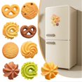 thumbnail image 1 of 9pcs 3D Resin Cookie Biscuit Fridge Magnets Set - Cute Food Shaped Stickers Kitchen & Office Decor, Locker Whiteboard Magnets, 1 of 5