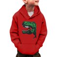 thumbnail image 2 of Wxolcjlv Toddler Boys Hoodies Cartoon Dinosaur Print Long Sleeve Fleece Pullover Hooded With Pocket Fashion Casual Sweatshirt Daily Wear Hoody Jackets For Boys Girls，12-13 Years, 2 of 4