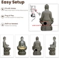thumbnail image 6 of Buddha Water Fountain Outdoor Large Sitting Lotus Base Waterfall Fountains Zen Water Feature Indoor with LED Light for Garden Patio Backyard Deck Lawn Porch Balcony Home 45 inches Gray, 6 of 7