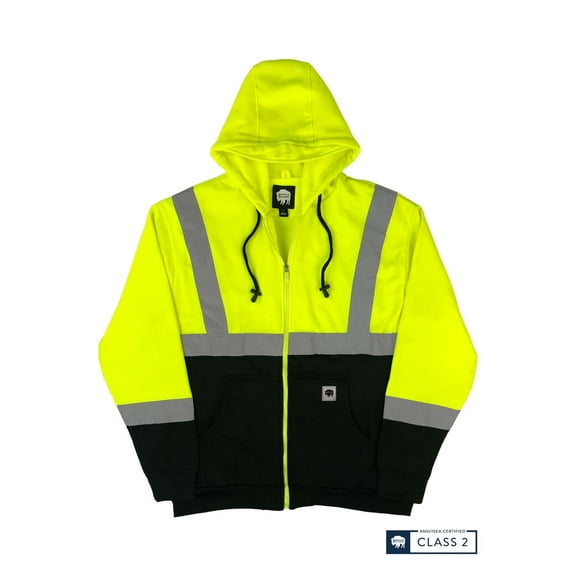 Buffalo Outdoors® Workwear Class 2 Hi Vis Reflective Safety Hoodie - Yellow