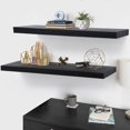 thumbnail image 5 of Fun Memories 36 inch Floating Shelves, 8 inch Deep Rustic Wood Wall Shelves Set of 2,Black, 5 of 5