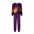 thumbnail image 4 of Halloween Christmas Family Matching Pajamas, Letter Snowflake Print Holiday PJs Sleepwear Loungewear Family Christmas Pjs Matching Sets for Family/Man/Woman, 4 of 5