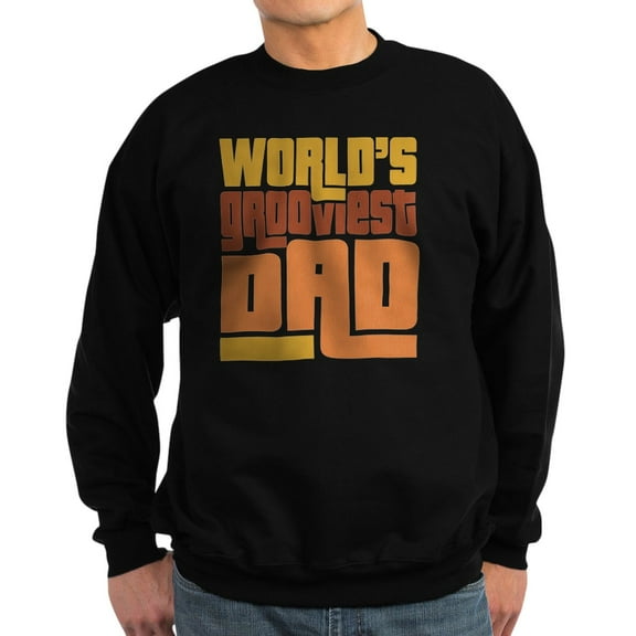 CafePress - Worlds Grooviest Dad Sweatshirt (Dark) - Classic Crew Neck Sweatshirt