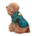 Bingfone Watercolor Blue Marbled Dog Clothes Hoodie, Pet Winter Coat
