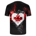 thumbnail image 3 of Chandail Canada Homme Fête du Canada Drapeau Manches Courtes T-Shirt Érable Haut Col Rond Été Hauts Patriotiques, 3 of 3