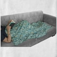thumbnail image 6 of Cartoon Soft Flannel Fleece Throw Blanket, Abstract Spring with Continuous Flowers Blossom, Cozy Plush for Indoor and Outdoor Use, 70" x 90", Aqua Teal, by Ambesonne, 6 of 6