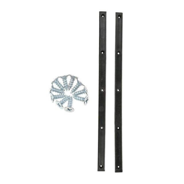 2pcs Skateboard Longboard Deck Rails with Mounting Screws Black
