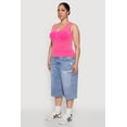 thumbnail image 4 of Womens Plus Size Seamless Mineral Wash V Neck Tank Top, 4 of 5
