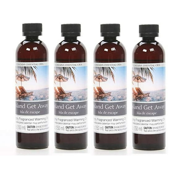Hosley Set of 4, 5 oz. the Island Getaway Highly Scented Warming Oils