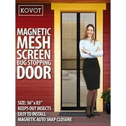 KOVOT Magnetic Mesh Screen Bug Stopping Door - Easy to Install, Keeps Insects Out, Magnetic Auto Snap Closure