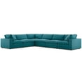 thumbnail image 1 of Modway Commix Ensemble de Canapé Sectionnel 6 Pcs Surrembourré Rempli de Duvet, Turquoise, 1 of 10