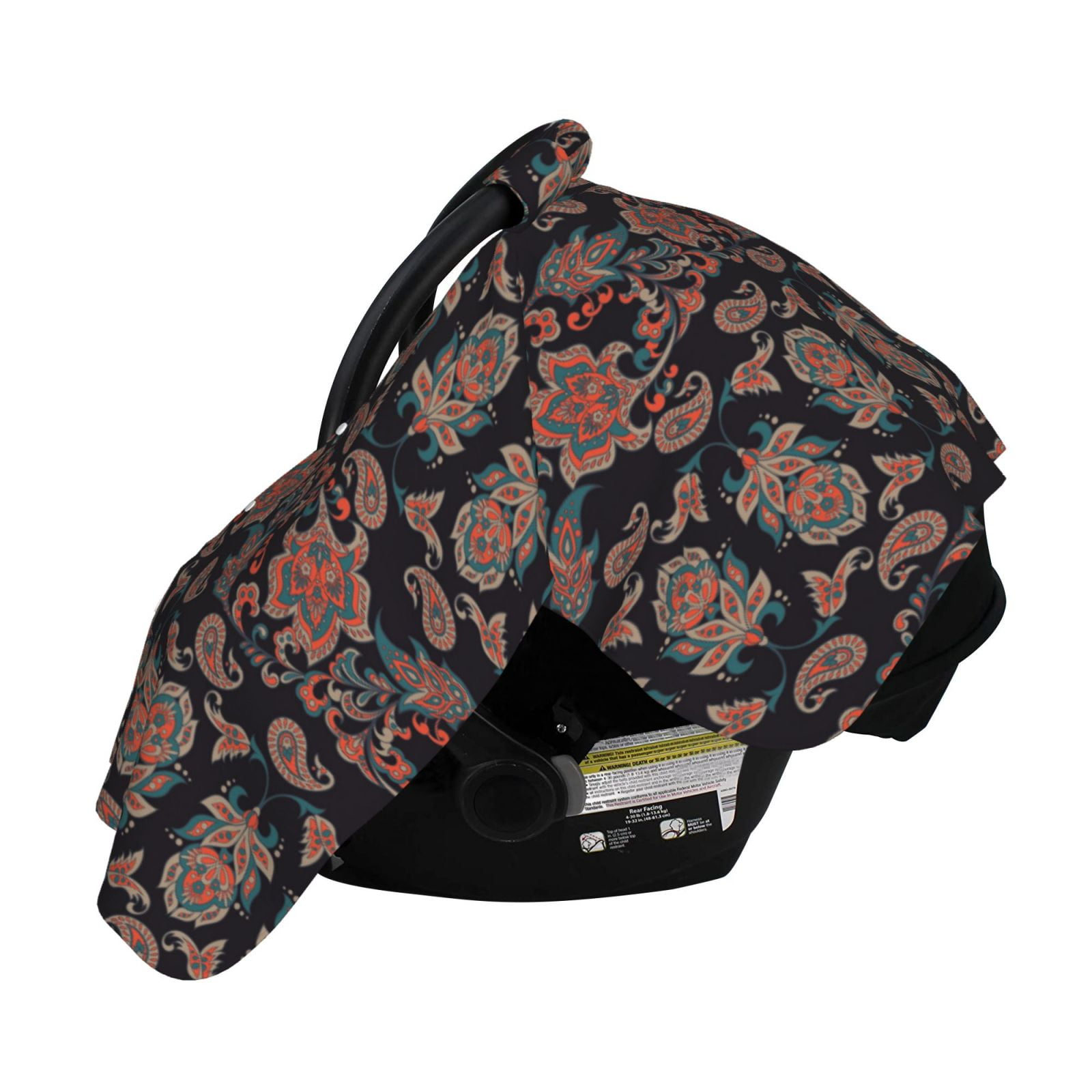 Naloa Retro Floral Baby Car Seat Cover, Breathable Baby Carrier Cover, Multiuse Baby Carrier Cover & Nursing Breastfeeding Cover