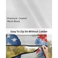 thumbnail image 6 of 4th of July RV Awning Sun Shade Screen 9'X7' American Flag Love Heart Mesh Sunscreen Poppy Flower Wood Awning Shade Screen with Zipper UV Blocker Completed Kits for RV Motorhome Camper, 6 of 7
