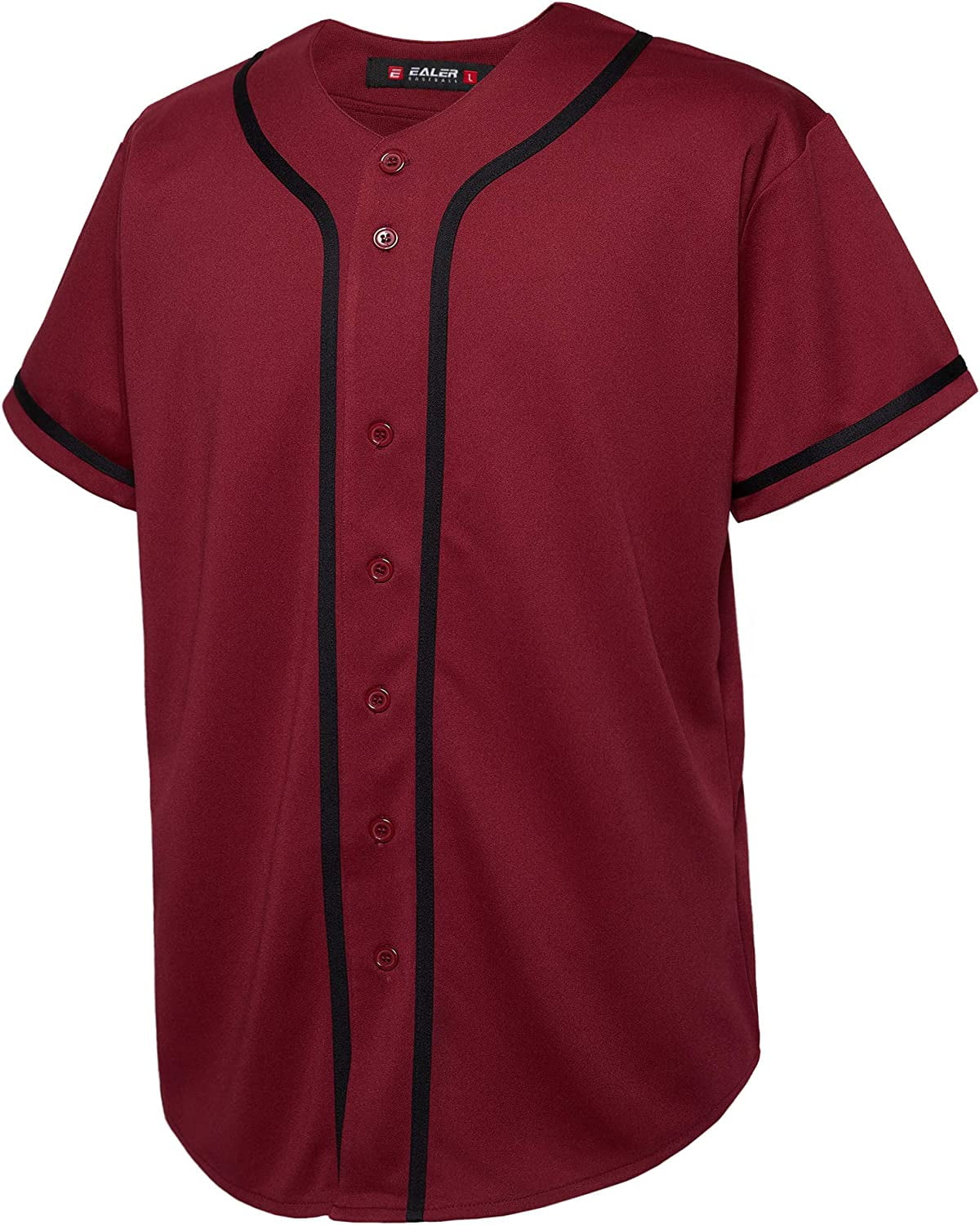 EALER BJ80 Series Mens Baseball Jersey Button Down Shirts Short Sleeve ...