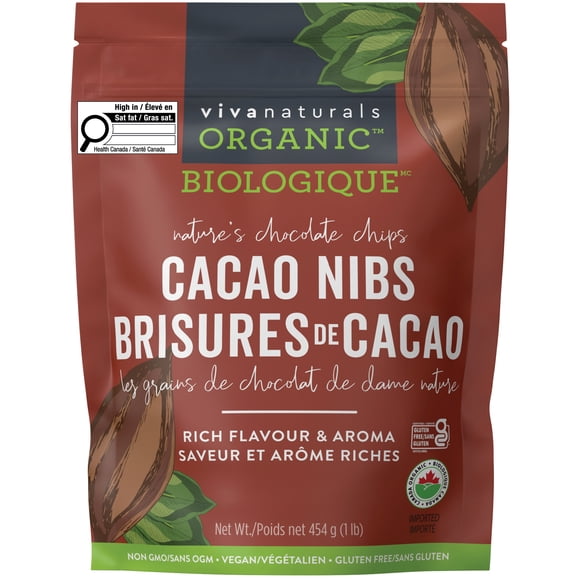 Viva Naturals Organic Cacao Nibs, 1 lb (454 g)