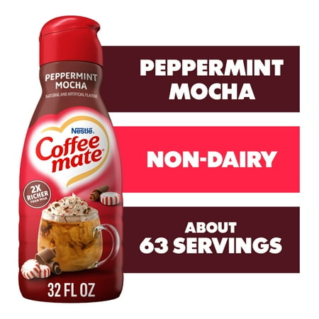 Coffee mate Peppermint Mocha Non-Dairy Liquid Coffee Creamer, 32 fl oz