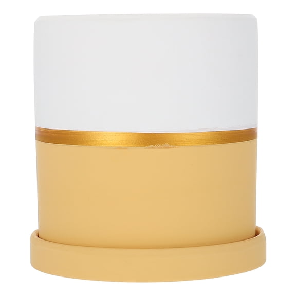 ROMANSENTIAL Ceramic Succulent Pot Yellow Ceramic 1Pack