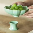 thumbnail image 5 of Ceramic Berry Basket, Stoneware Small Colander and Strainer, Mini Decor Fruit Bowls For Berries, Strawberry & Grape - Dishwasher Safe (Green), 5 of 8