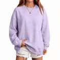 thumbnail image 4 of Fall Sweatshirts for Women Casual Crewneck Long Sleeve Cute tops Oversized Pullover Solid Color Loose Fashion Sweatshirts, 4 of 6
