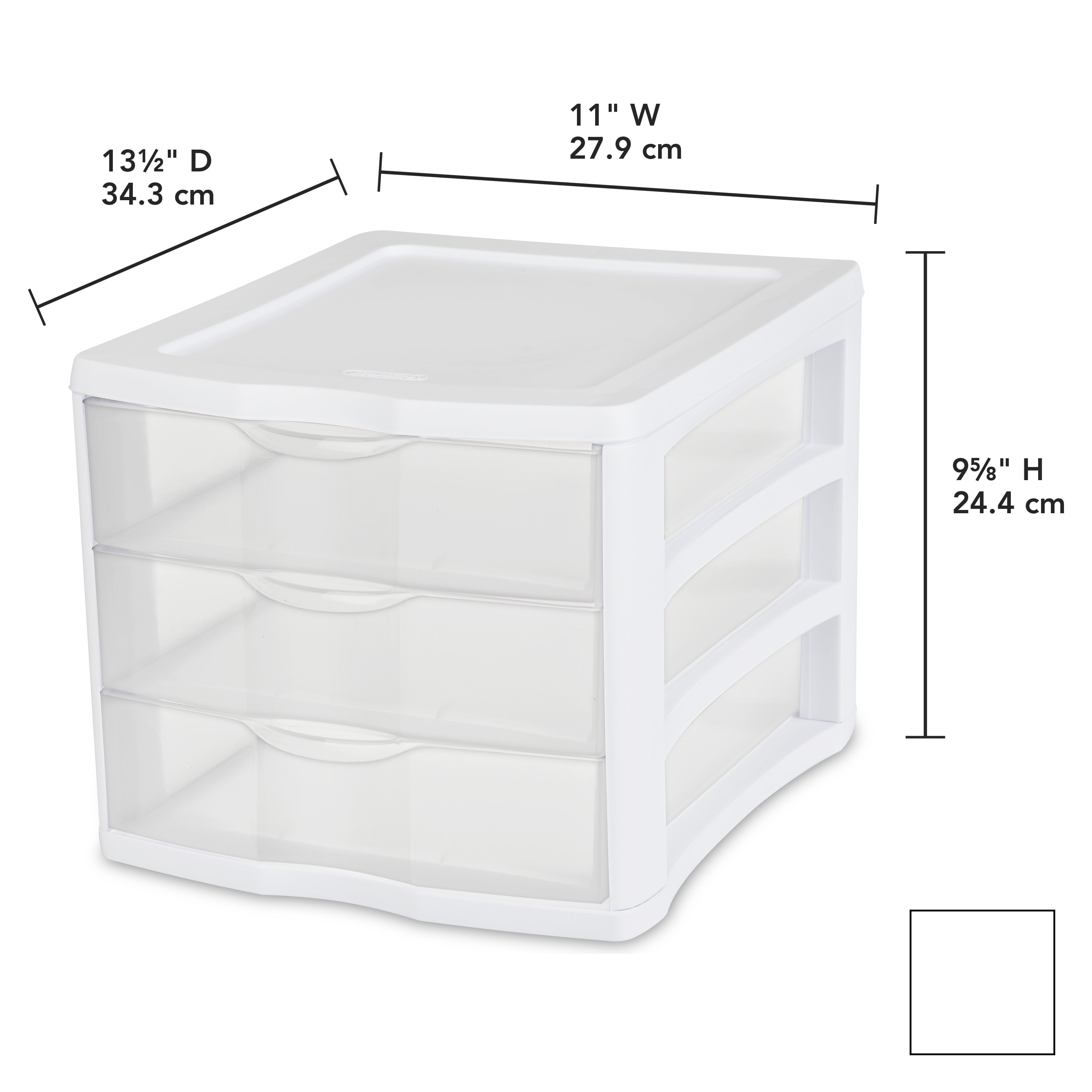 Sterilite Corporation 3-Pack 3-Drawers White Stackable Plastic Storage  Drawer 10.63-in H x 14.5-in W x 14.63-in D in the Storage Drawers  department at