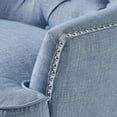 thumbnail image 4 of GDF Studio Ishtar Contemporary Tufted Club Chair with Nailhead Trim, Light Blue Fabric and Matte Black, 4 of 11