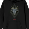 thumbnail image 2 of House of the Dragon Blue Dragon Head Men's Black Hoodie-Medium, 2 of 4