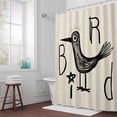 thumbnail image 5 of Bird Letter Fabric Shower Curtain Graffiti Animals Washable Shower Curtains for Bathroom, Waterproof Bath Curtain with Hooks Home Decor 36x72in, 5 of 8